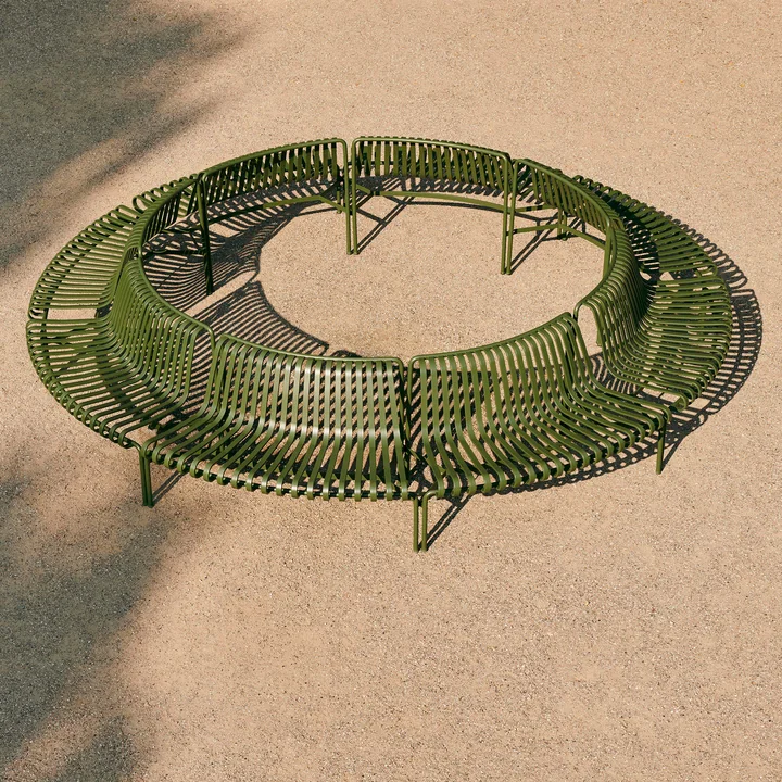 Palissade Park Dining Bench HAY Uit / Uit in de kleur olijf