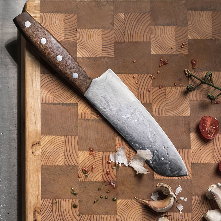 Norr Santoku mes 16 cm van Fiskars in roestvrij staal / esdoorn