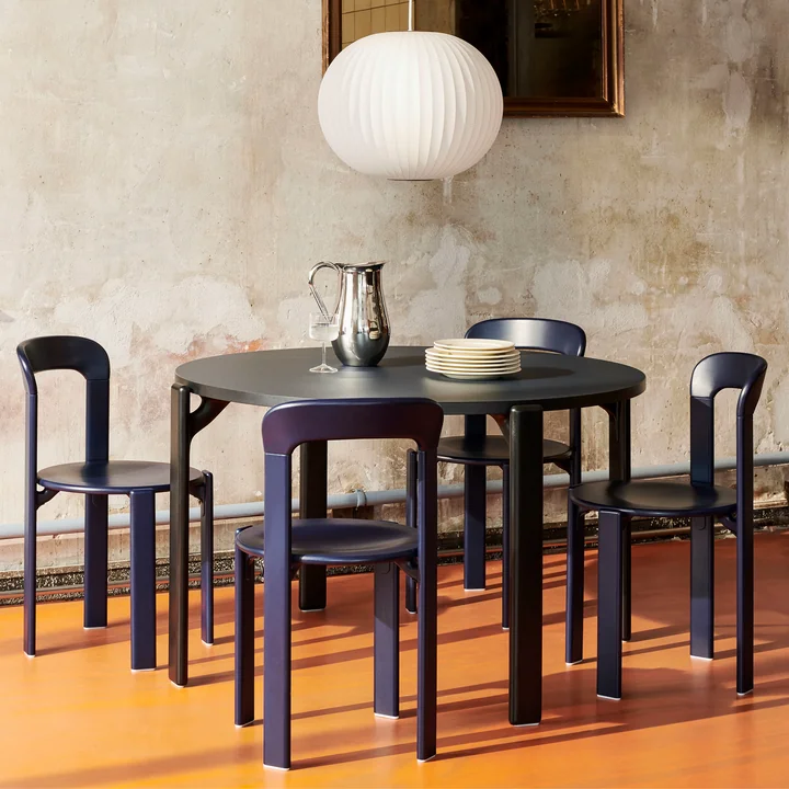 Rey Eettafel, Ø 128,5 cm, deep blue / laminaat koningsblauw van HAY