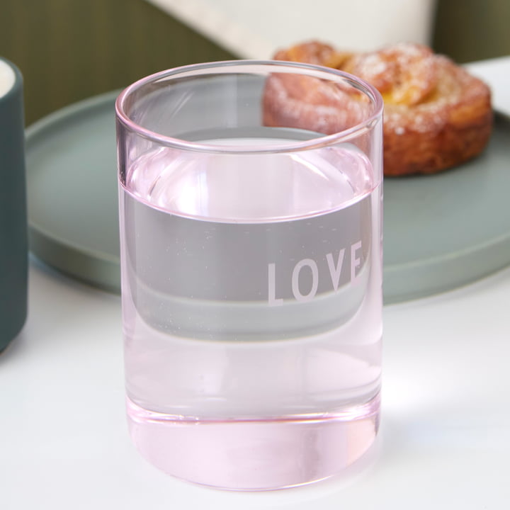 AJ Favourite Drinkglas in Love / rose by Design Letters