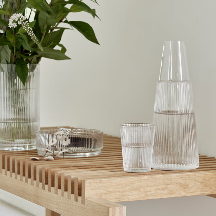 Pilastro Karaf met glas 1 l, helder in Stelton