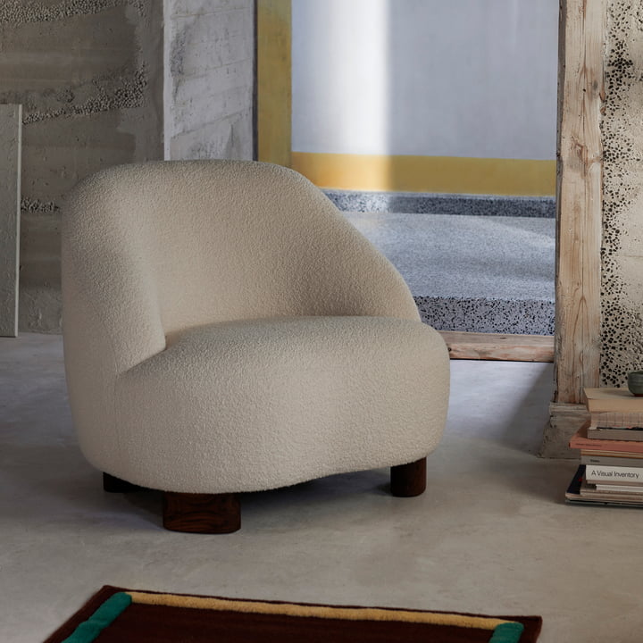 Margas LC1 Lounge Chair, walnoot / ivoor (Karakorum 001) van & Tradition