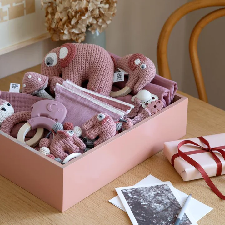 De gehaakte rammelaar van Sebra