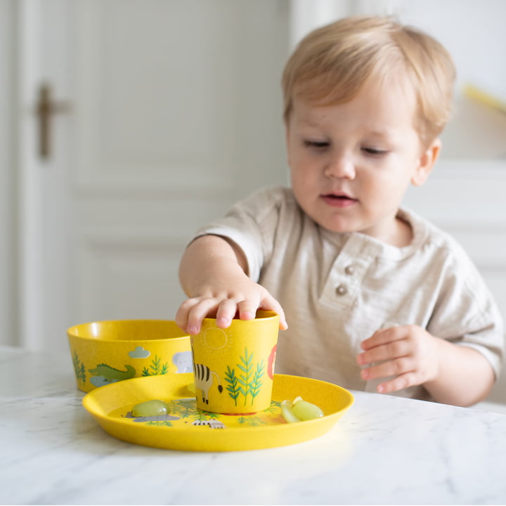 Connect Kinderservies set Africa, organic yellow (set van 3) by Koziol