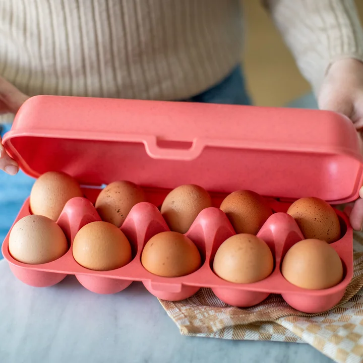 Eggs to go Herbruikbare eiercontainer, nature coral van Koziol
