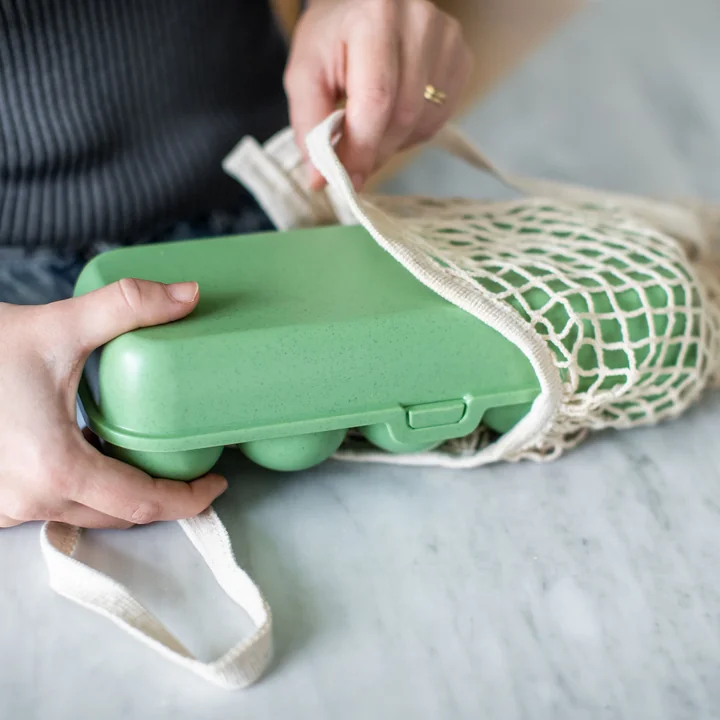 Eggs to go Herbruikbare eiercontainer, nature leaf green van Koziol