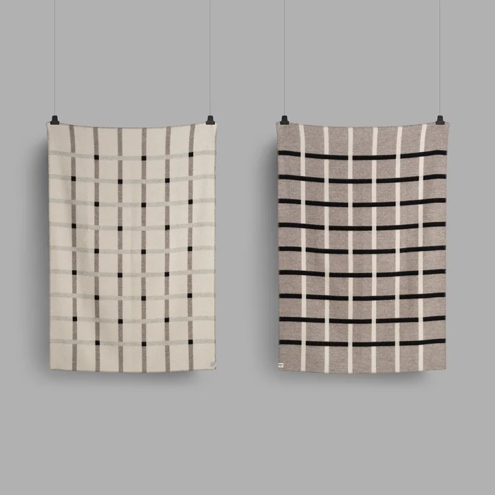 Knut Wollen deken, 135 x 200 cm, grijs van Røros Tweed