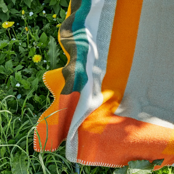 Mikkel Wollen deken, 135 x 200 cm, oranje van Røros Tweed