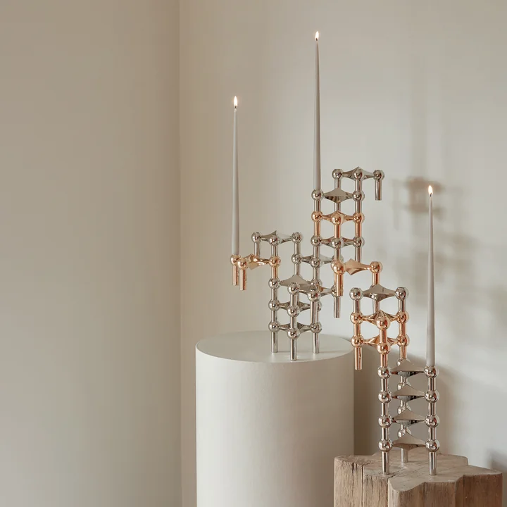 Kaarshouder, zwart / chroom van Stoff Nagel