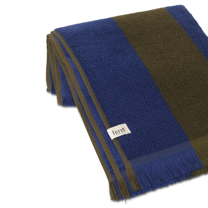 Alee Badhanddoek, olijf / helder blauw van Ferm Living