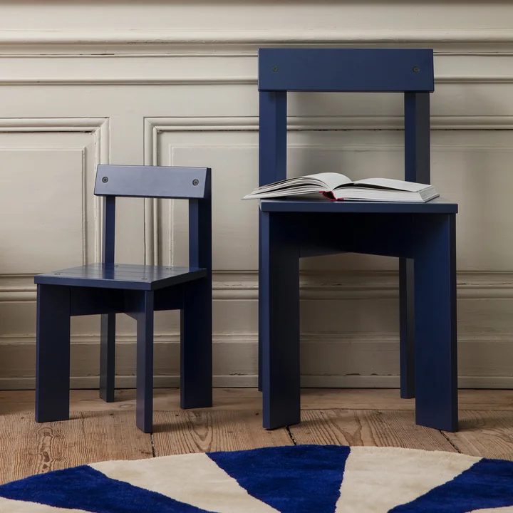 Ark Stoel en kinderstoel, blauw van Ferm Living