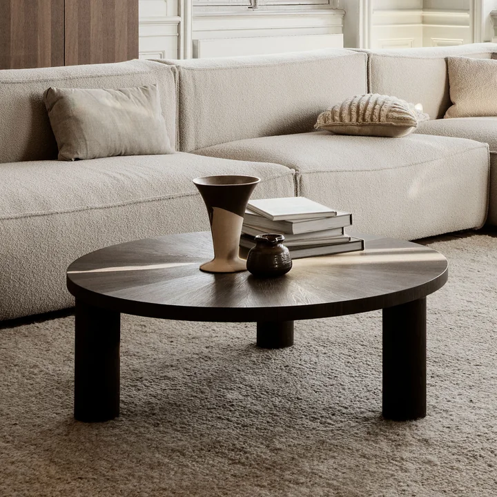 Flores Vaas van Ferm Living in het design zand/zwart