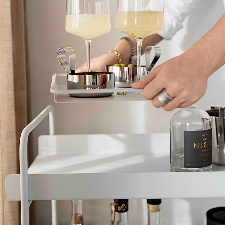 A-Cocktail Bar trolley / Trolley, soft grey by Zone Denmark