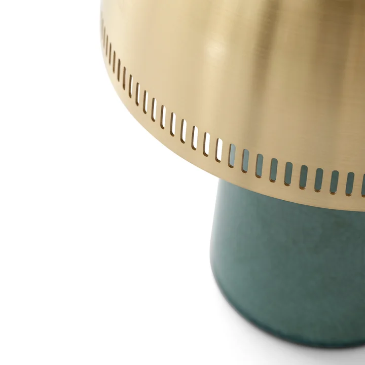 Raku Batterij lamp, blauw groen / messing door & Tradition