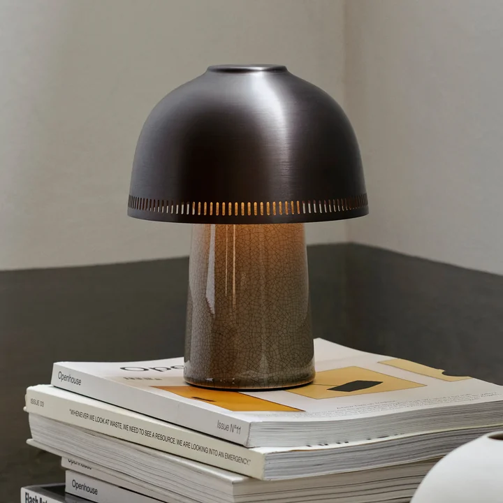 Raku Batterij lamp, beige grijs / brons van & Tradition