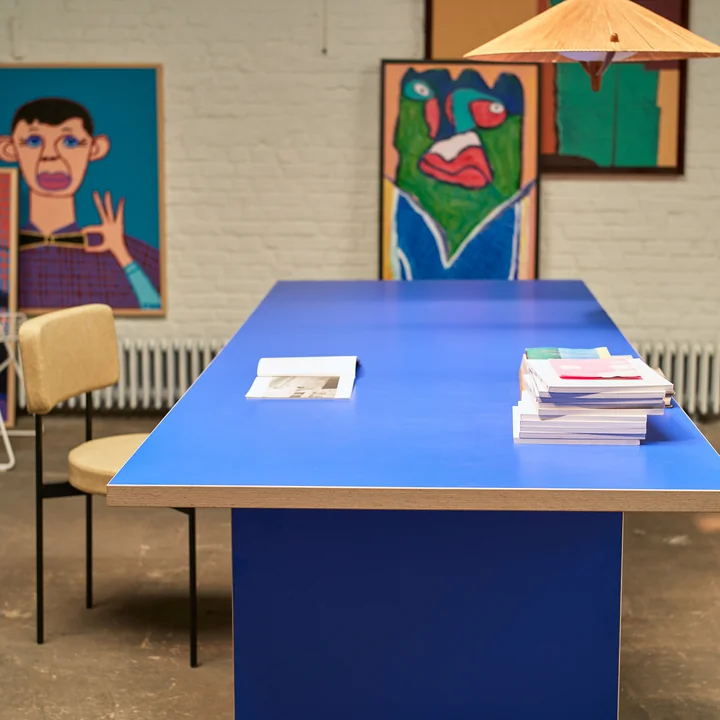 Rechthoekige eettafel, blauw by HKliving