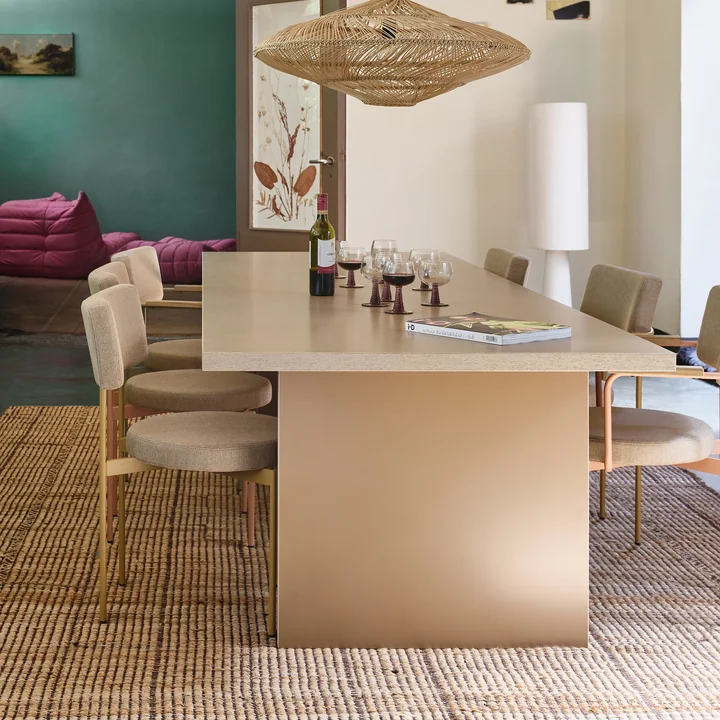 Rechthoekige eettafel, crème van HKliving