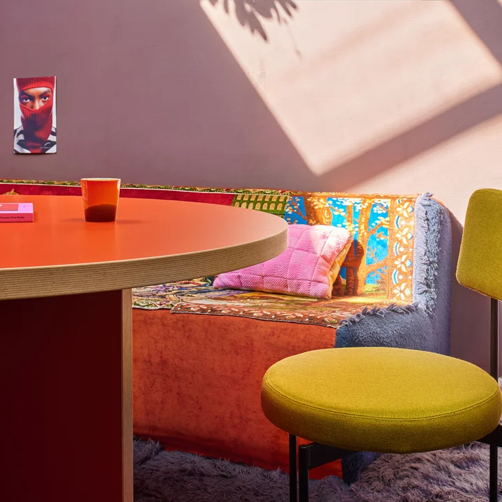 Eettafel, rond, oranje van HKliving