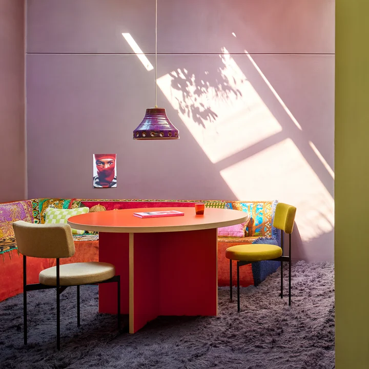 Eettafel, rond, oranje van HKliving