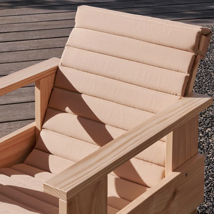 Crate Lounge Chair Zitkussen voor, L 130 cm, beige