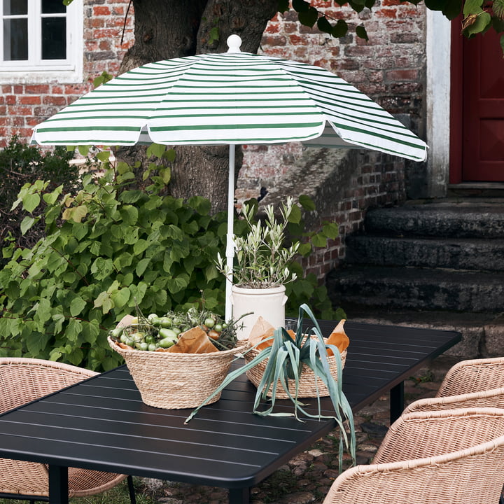 Oktogon Parasol, Ø 180 cm, groen/wit van House Doctor