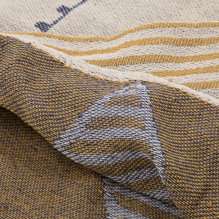Deken Jaipu, 130 x 180 cm, mosterdgeel van House Doctor