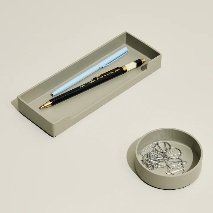 District Opbergbakje vierkant, lichtgrijs van Hübsch Interior