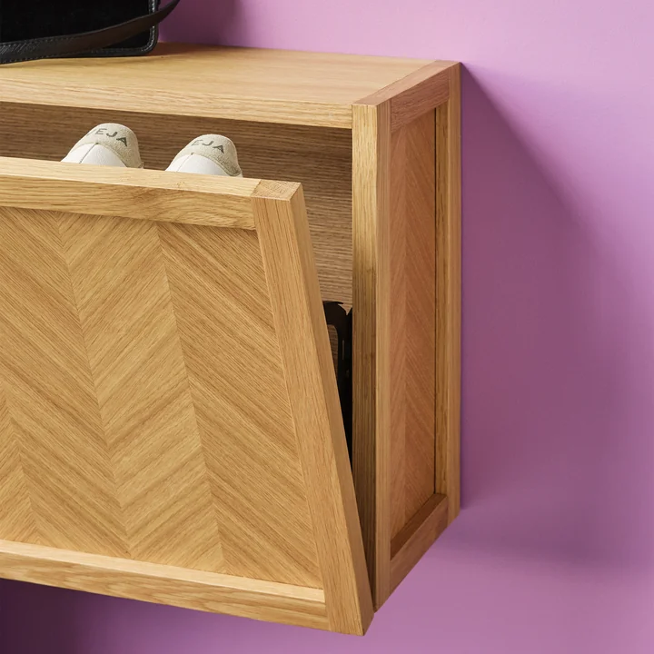 Herringbone Schoenenkast, natuurlijke eik door Hübsch Interior