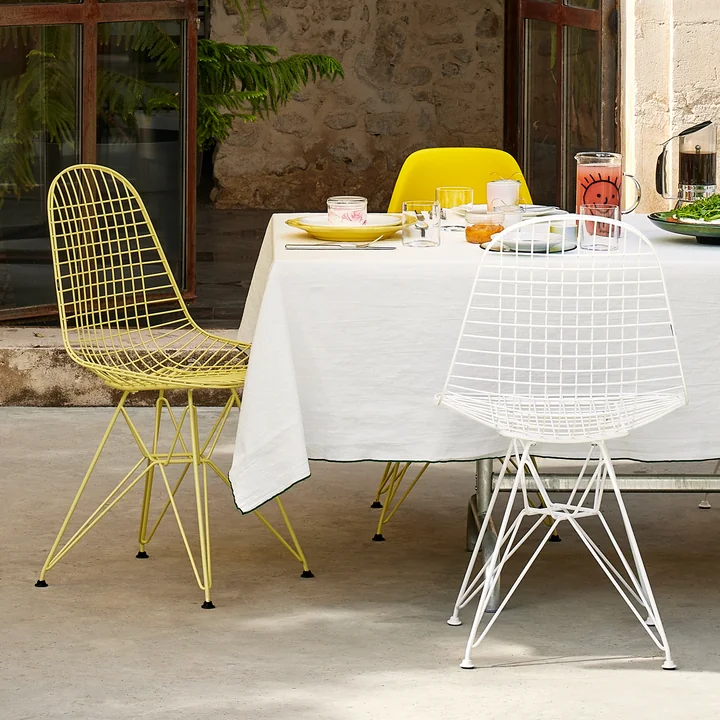 Wire Chair DKR (H 43 cm), citroen / zonder deksel van Vitra