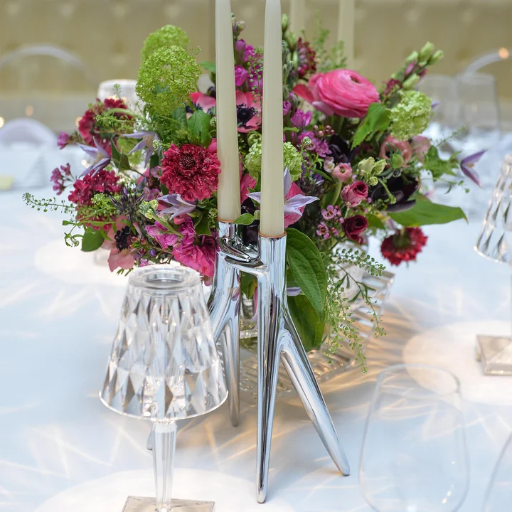 Abbracciaio Kandelaar, glanzend chroom van Kartell