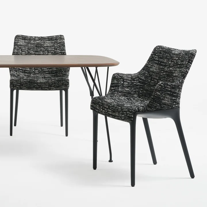 Eleganza Nia Fauteuil, frame zwart, stof gemêleerd zwart van Kartell