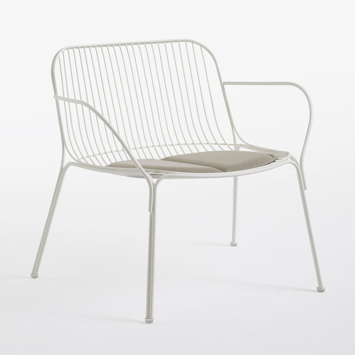 Hiray Lounge Chair, wit met zitkussen, ecru door Kartell