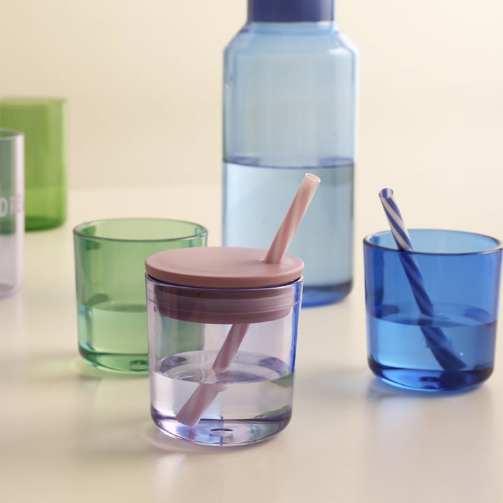 Kids Eco Drinkglas met rietjesdeksel van Design Letters