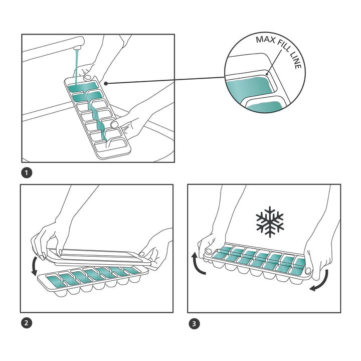 Flow IJsblokjesmachine, blauw van Joseph Joseph