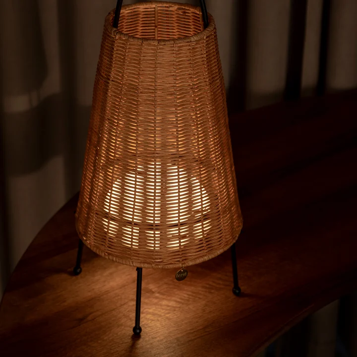 Porti LED Tafellamp Rattan van Ferm Living