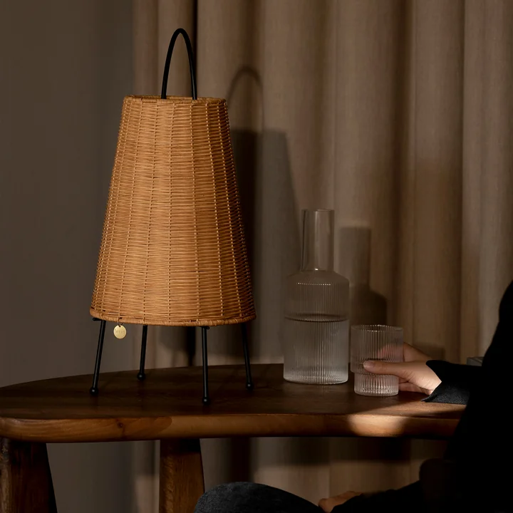 Porti LED Tafellamp Rattan van Ferm Living