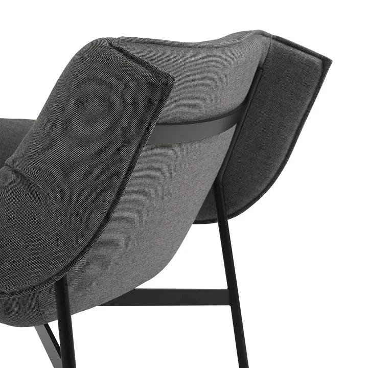 Muuto - Wrap Lounge fauteuil, donkergrijs, Sabi 151, zwart frame