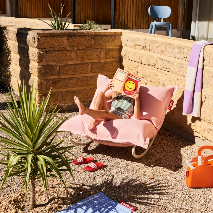 Fatboy - Speciale aanbieding set: Rock 'n' Roll Lounge Chair, lichtgrijs + Original Outdoor zitzak, bloesem