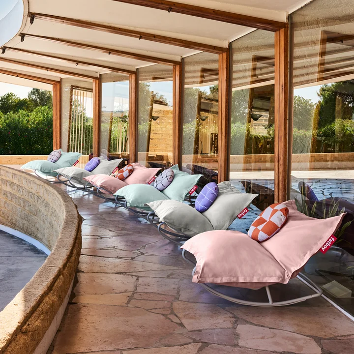 Fatboy - Speciale aanbieding set: Rock 'n' Roll Lounge Chair, lichtgrijs + Original Outdoor zitzak, bloesem