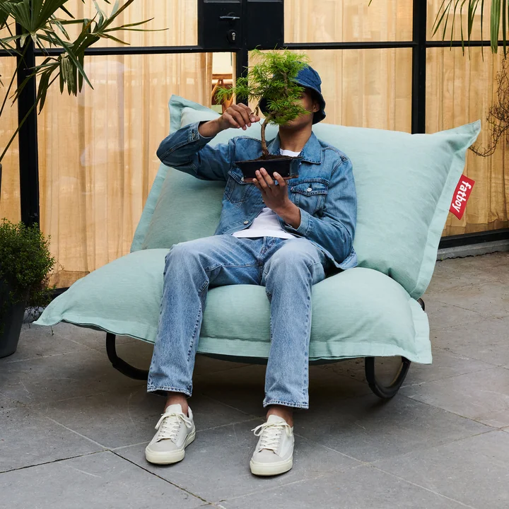 Fatboy - Speciale aanbieding set: Rock 'n' Roll Lounge Chair, zwart + Original Outdoor Zitzak, zeeblauw