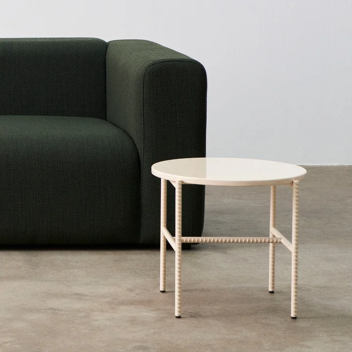 Rebar Bijzettafel Ø 45 x H 40,5 cm, marmer beige / albast door HAY