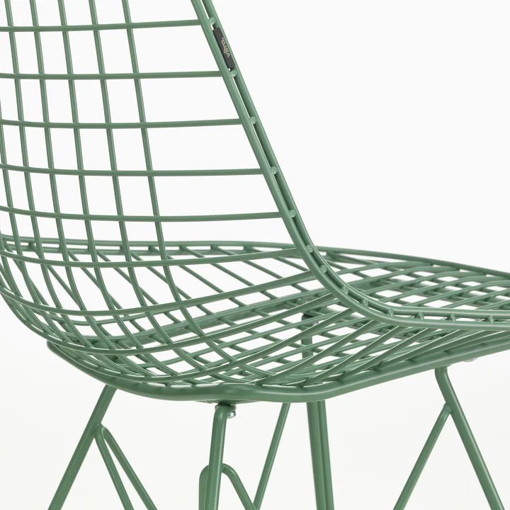 Wire Chair DKR (H 43 cm), Eames Sea Foam Green / zonder deksel, kunststof glijders (basic dark) by Vitra