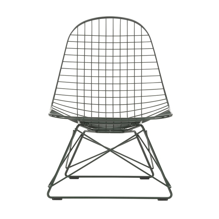 Wire Chair LKR, donkergroen (plastic glijders basic donker) van Vitra