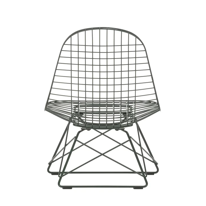 Vitra - Wire Chair LKR, donkergroen (basisglijders van donker plastic)