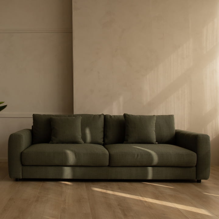 Bente 3-zitsbank, 230 x 100 cm, groen (Melina Inner Green 1242) van Nuuck