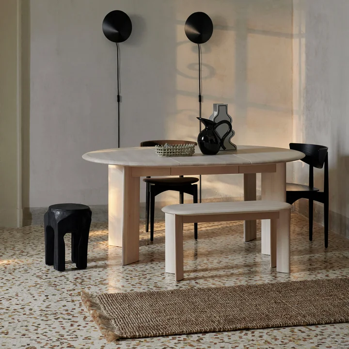 Ferm Living - Bevel Bank, Beuken Wit Geolied