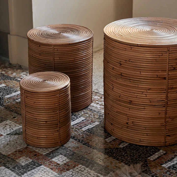 Ferm Living - Column Storage, naturel gebeitst (set van 3)