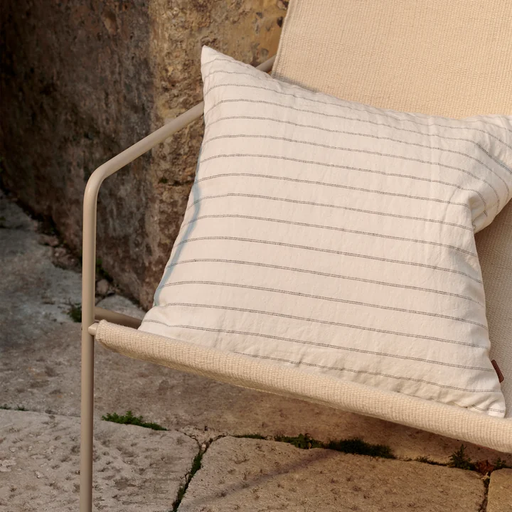 Ferm Living - Grand Kussen, 50 x 50 cm, gebroken wit / chocolade