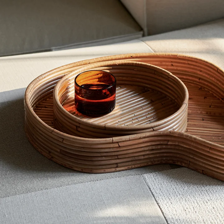 Ferm Living - Isola Dienblad, naturel gebeitst (set van 2)