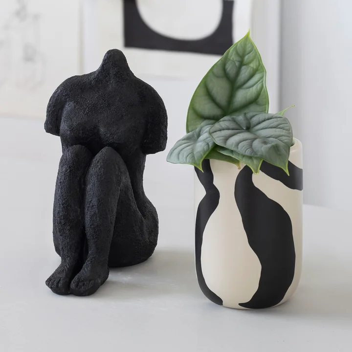 Icon Tandenborstel beker van Mette Ditmer in het design gebroken wit / zwart